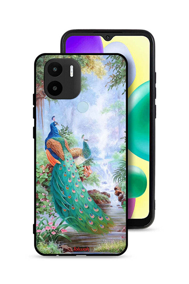 غطاء حماية لهاتف Xiaomi Redmi A1 Plus بتصميم الطاووس