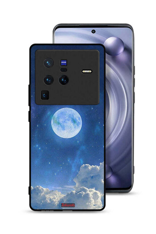 غطاء حماية لهاتف Vivo X80 Pro بتصميم غيوم القمر