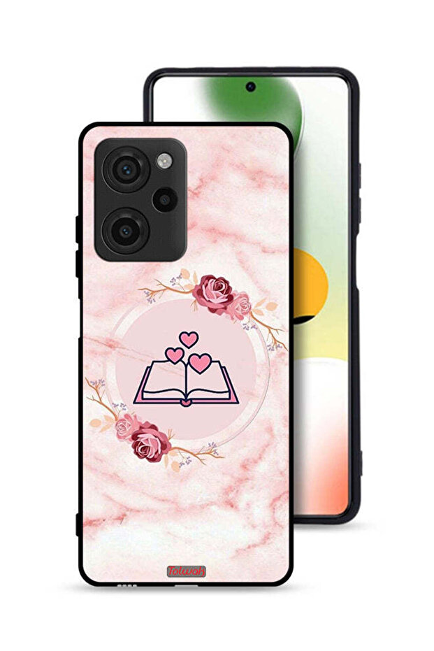 غطاء حماية لهاتف Xiaomi Poco X5 Pro بتصميم ثلاثة قلوب على كتاب