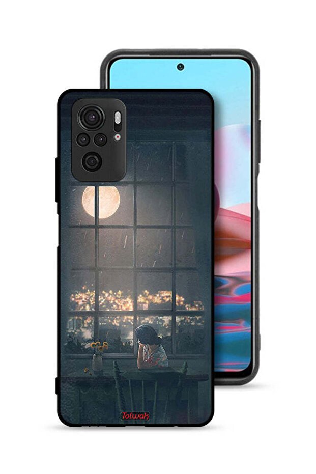 Xiaomi Redmi Note 10S Protective Case Cover Looking At Moon Art