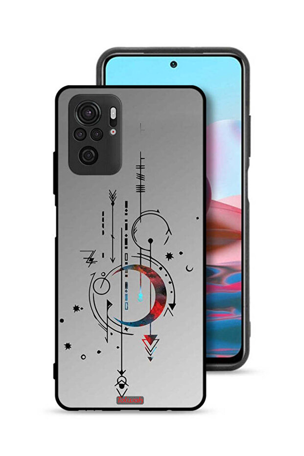 Xiaomi Redmi Note 10S Protective Case Cover Moon And Arrows Art Pattern
