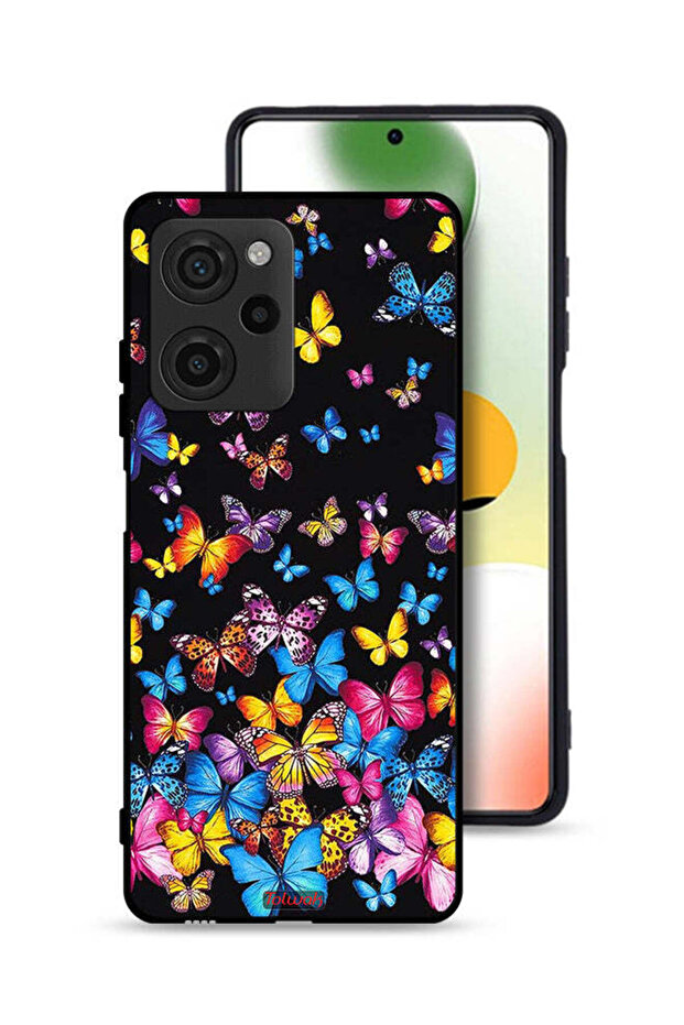 غطاء حماية لهاتف Xiaomi Poco X5 Pro بنقشة فراشات ملونة