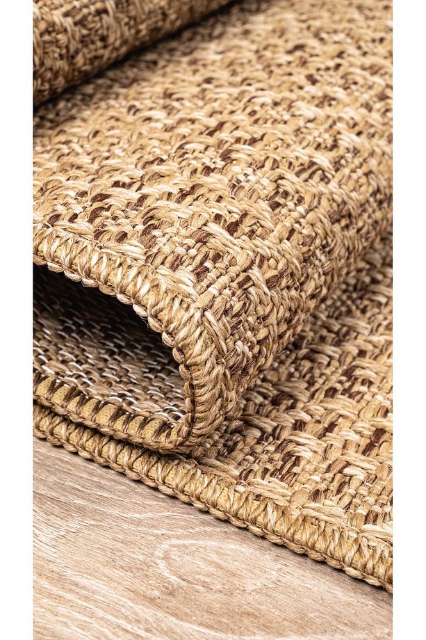 Jut Rengi Sisal Hasır Model Tek Renk Dokuma Halı Yıkanabilir Toz Vermez Modern - 4