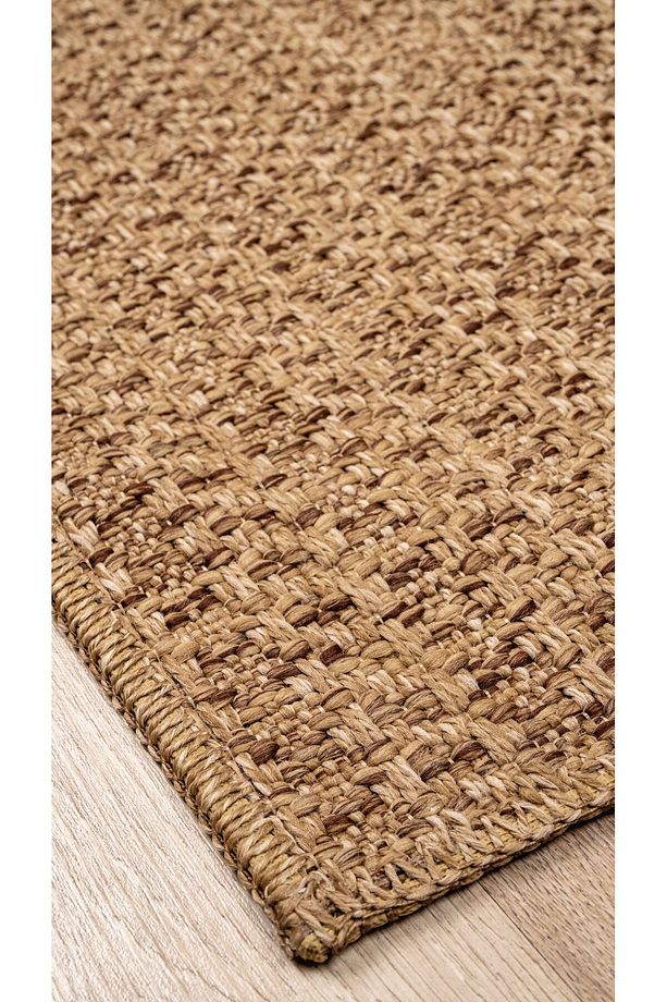 Jut Rengi Sisal Hasır Model Tek Renk Dokuma Halı Yıkanabilir Toz Vermez Modern - 7