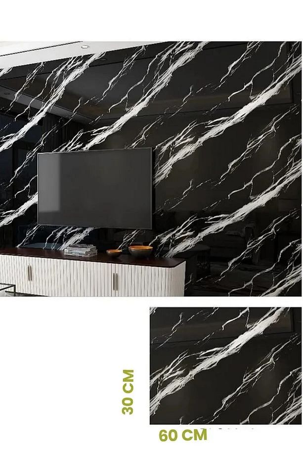 Mermer Desenli Yapışkanlı PVC Yüzeyli Köpük Panel 30x60 cm |Tüm İç Mekanlara Uygun Suya Dayanıklı - 4