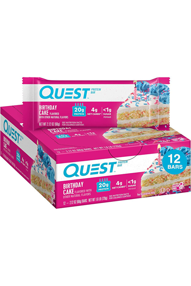Protein Bar, 60g, Birthday Cake, Pack of 12
