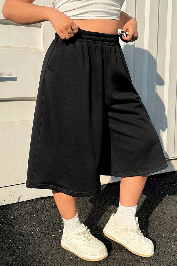 Unisex Geniş Kalıp Baggy Oversize Şort Büyük Beden Diz Hizasında Bermuda Şort - 4