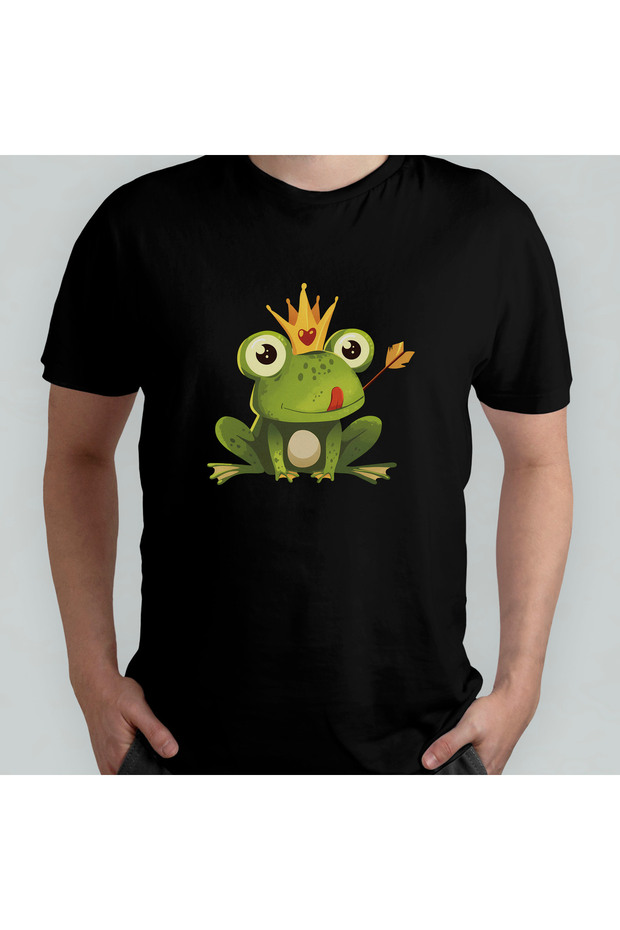 Frog Prince Unisex 100% Cotton Crew Neck T-Shirt Model 1
