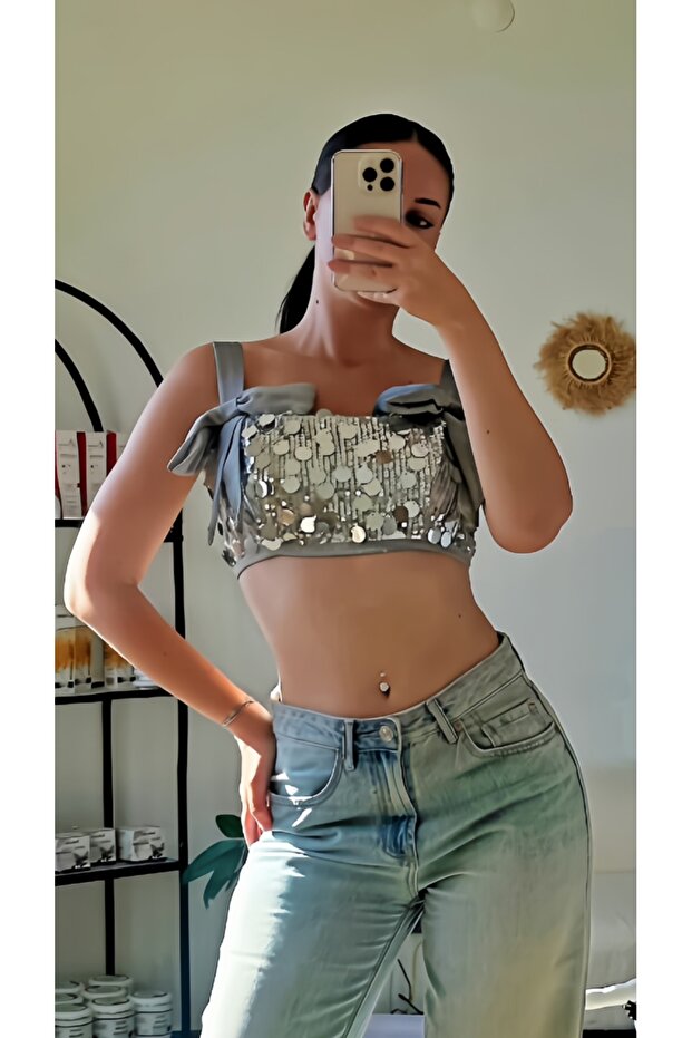 NOVA Kurdeleli Pullu Payet Büstiyer - 2