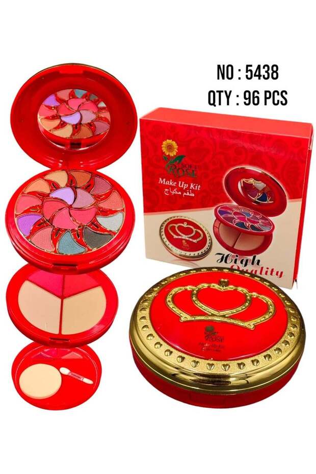 Soft Rose All-in-One Multi-Purpose Red Makeup Kit - 1