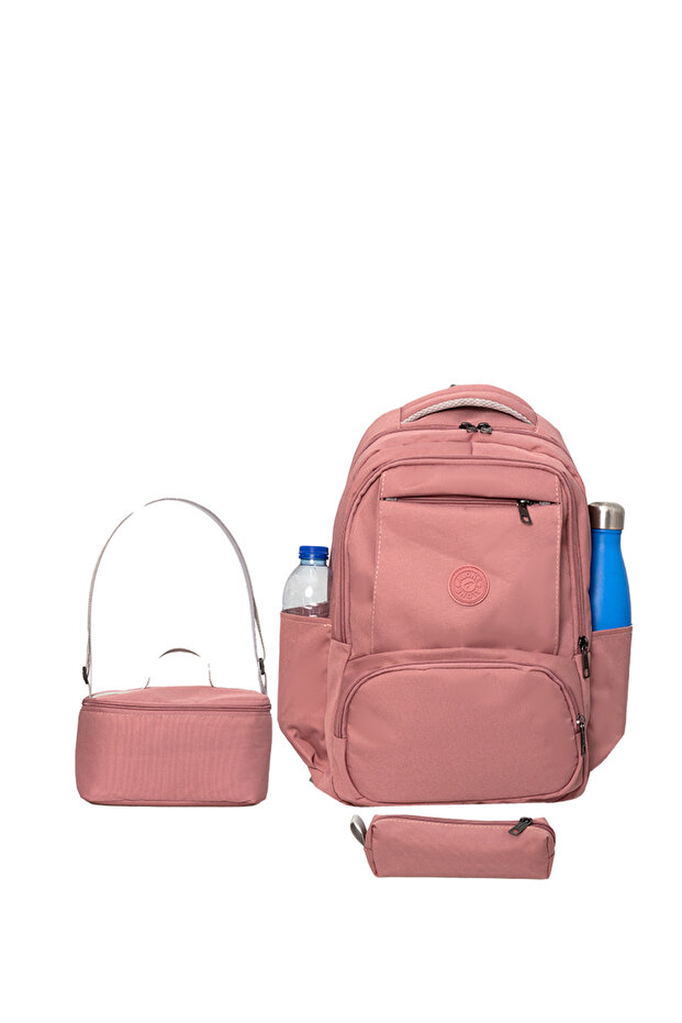 Primary School Bag Set of 3 – Backpack Nutrition Pen Holder 8581 Powder