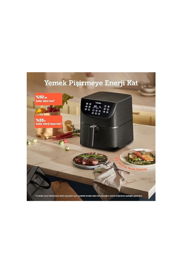 DRMZ Yeni COSORI Airfryer Sağlıklı ve Verimli 5,5 L Sıcak Hava Fritözü,11 Ön Ayarlı, LED Ekran,1700W - 4