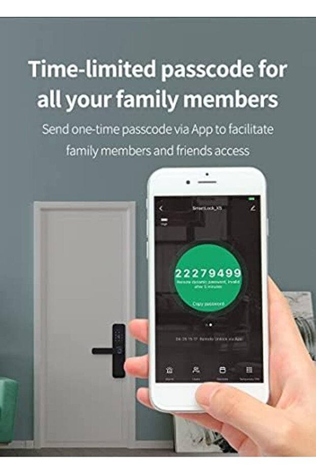 Smart electronic front door lock - 5 functions: fingerprint, digital latch, smart circuit - 9