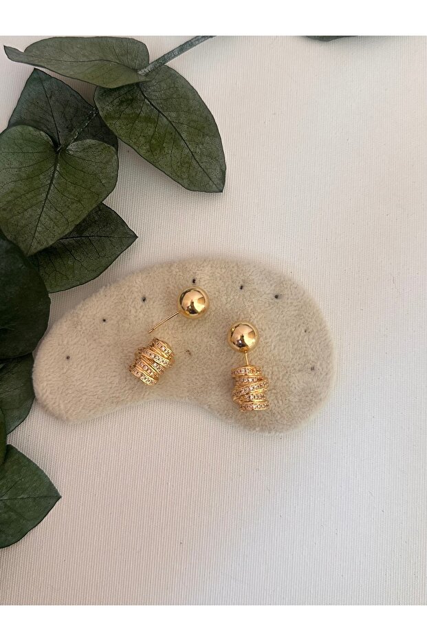 Çelik Top Detay Küpe - 1