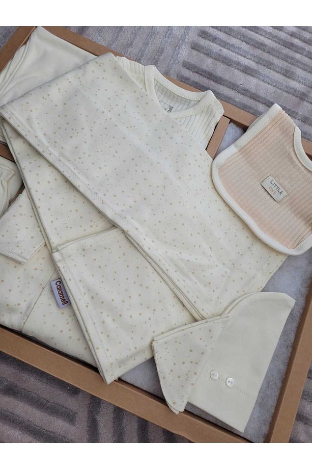 İncibaby Soft Colour Premium % 100 Pamuk 10'lu Erkek Bebek Hastane Çıkış Seti - 7