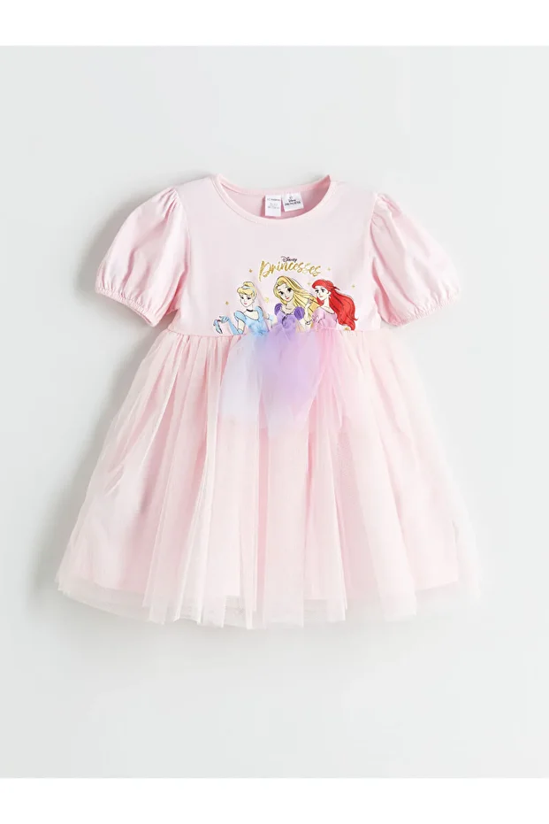 Shining Store'dan Işıltılı Seçimler | Cinderella Aurora ve Ariel Baskılı Kız Çocuk Elbise - 1