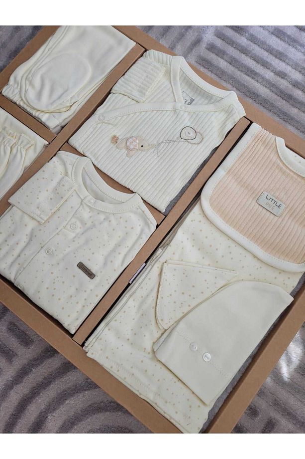 İncibaby Soft Colour Premium % 100 Pamuk 10'lu Erkek Bebek Hastane Çıkış Seti - 4