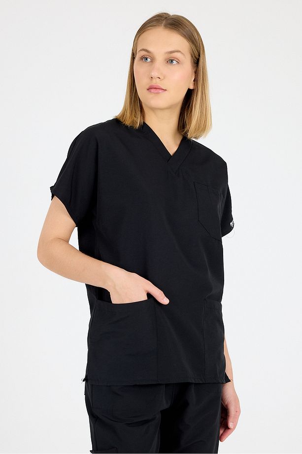 TEK ÜST FORMA - Unisex Yarasa Kol Hemşire Ve Doktor Forması Takımı Scrubs Hastane Üniforması - 3