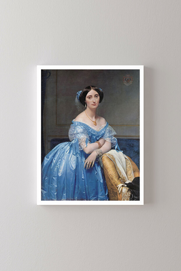 Portrait of Princess De Broglie - White Frame