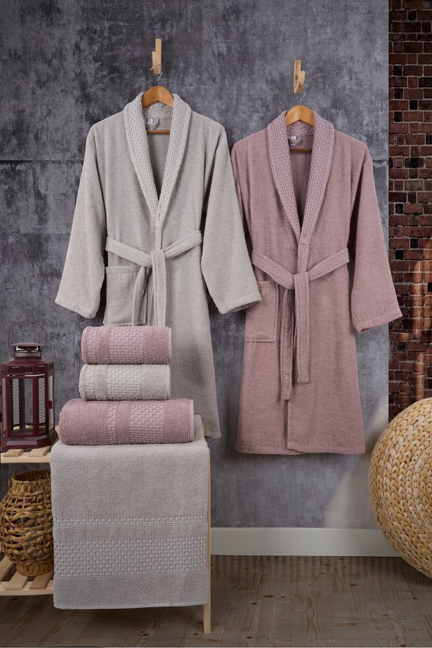 Honeycomb 10 Piece Family Set Women & Men Robe Set | Soft, Absorbent | Modern Design