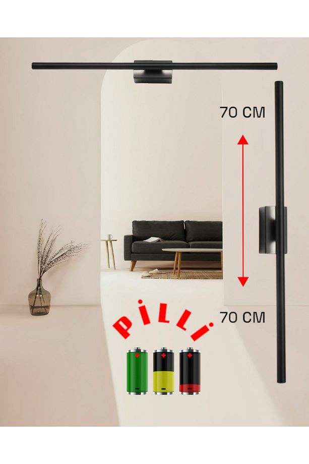 Modern Dekoratif LED DUVAR APLİK OTURMA ODASI SALON OFİS MUTFAK - SİYAH -APLİK ( 1 ADET ) - 1