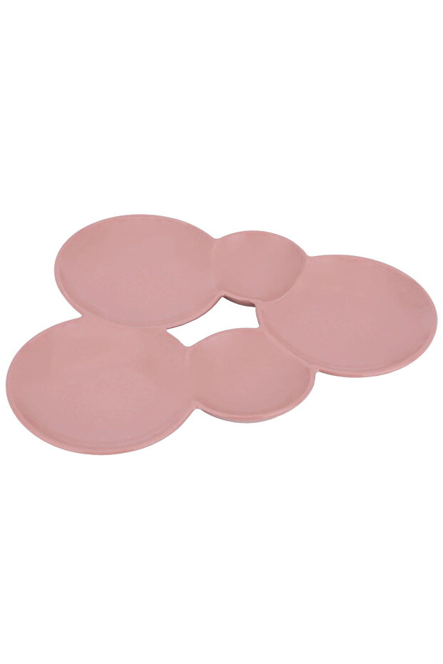 Serving Plate Porcelain Alsaif Gallery, Circles - Pink