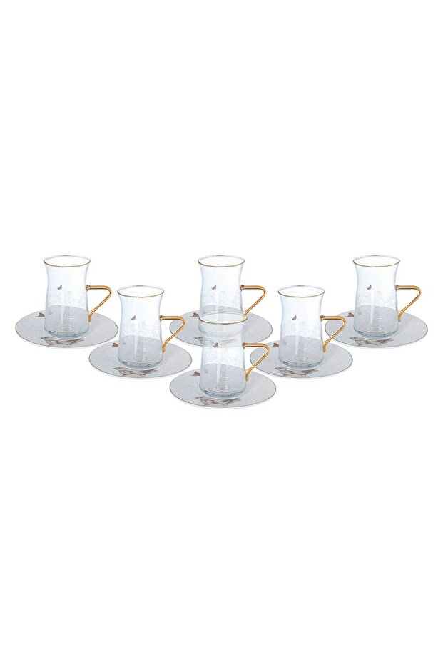 12-Piece Elegant Porcelain Cup Set - Transparent