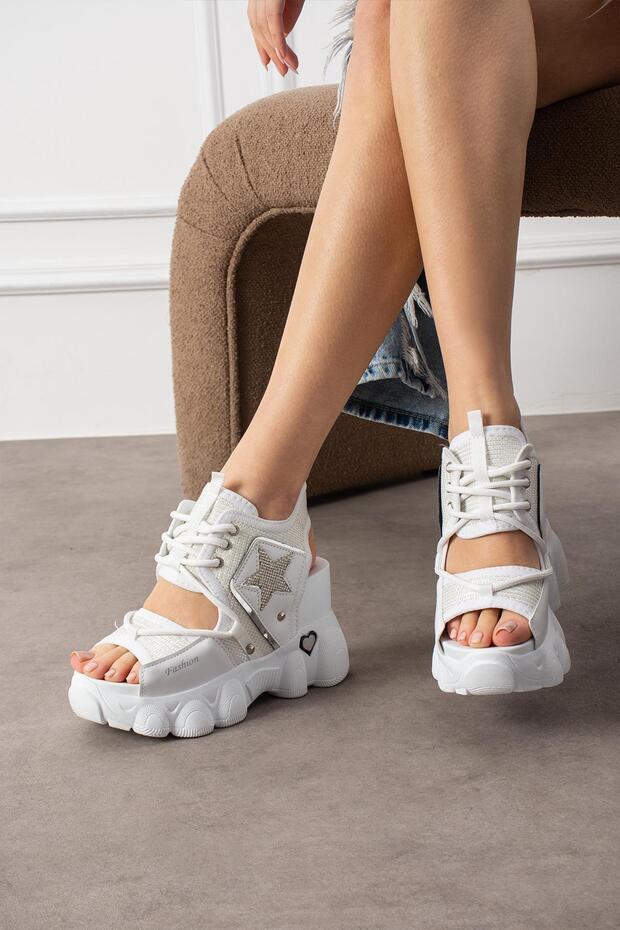 DOUX Beyaz Spor Sandalet - 3