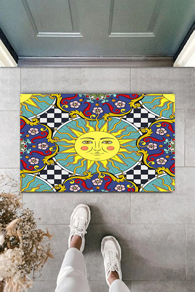 Lemon Theme, Italy Patterns, Lemoncello Pattern Door Mat, Non-Slip Base Mat, Inside and Outside - 1