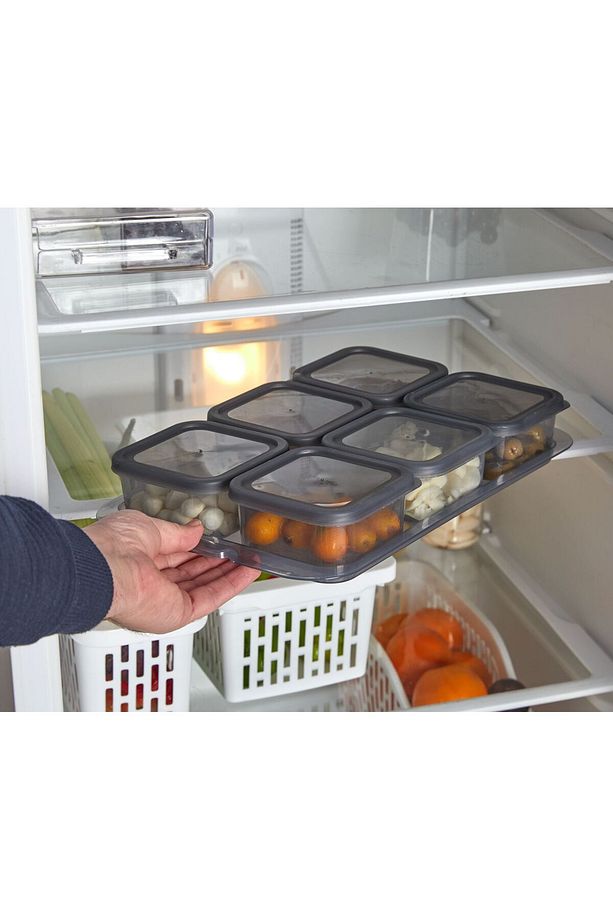 Pratic Tepsili 6'lı Kahvaltı Seti - (6 Adet Saklama Kabı 400 ml.+1 Adet Tepsi) - 3