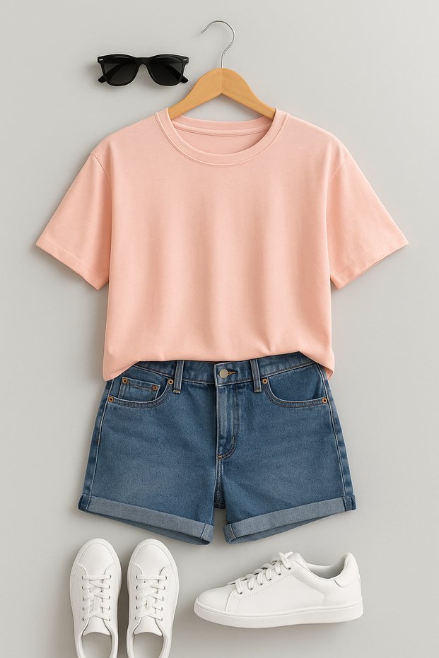 Girls' Crew Neck Short Sleeve Back Printed T-Shirt