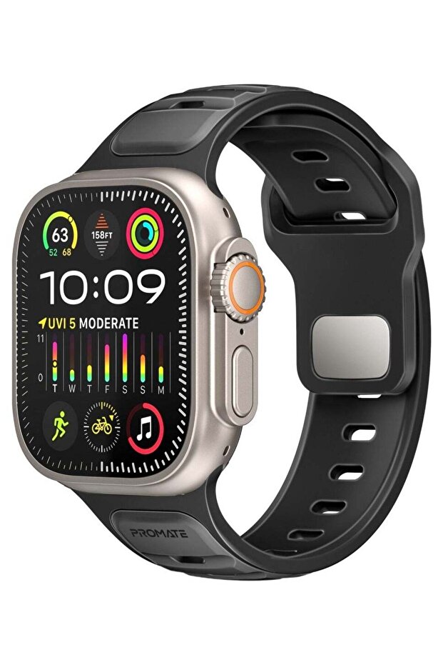 PROMATE Dual-Colour Apple Watch Band with Dust-Proof UV Treated Surface, Rust-Resistant Stainless-St