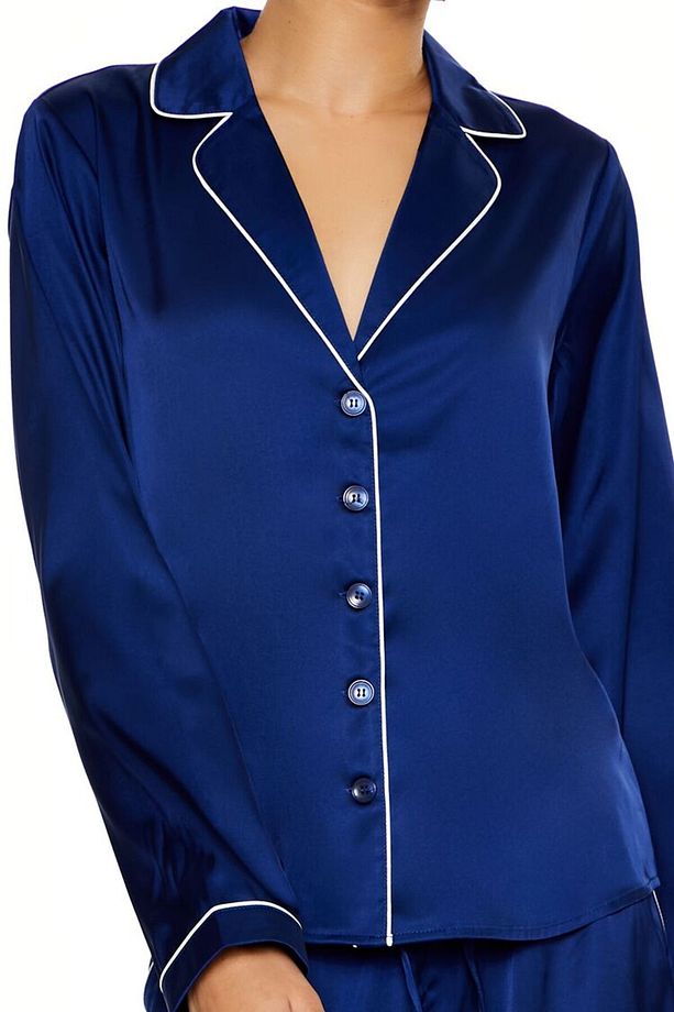 Şerit Detaylı Gömlek ve Şort Pijama Takımı - 3