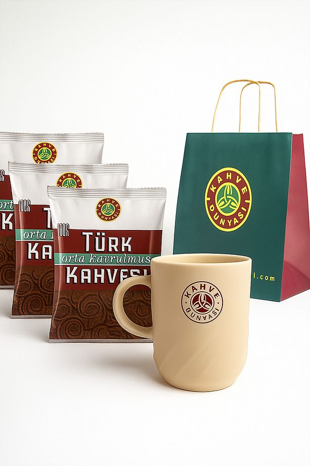 3’lü Kahve Dünyası Kahve Seti Kupa Hediyeli - 1