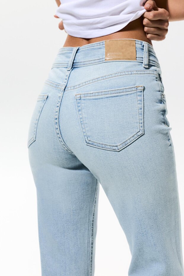 Düşük belli bootcut jean - 6