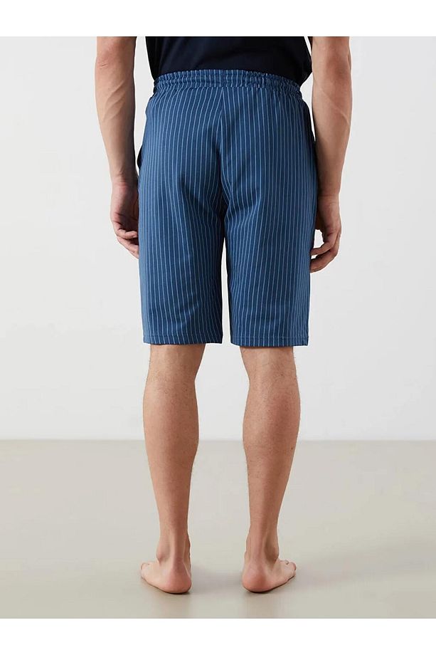Lacivert Standart Kalıp Erkek Pijama Alt Şort - 4