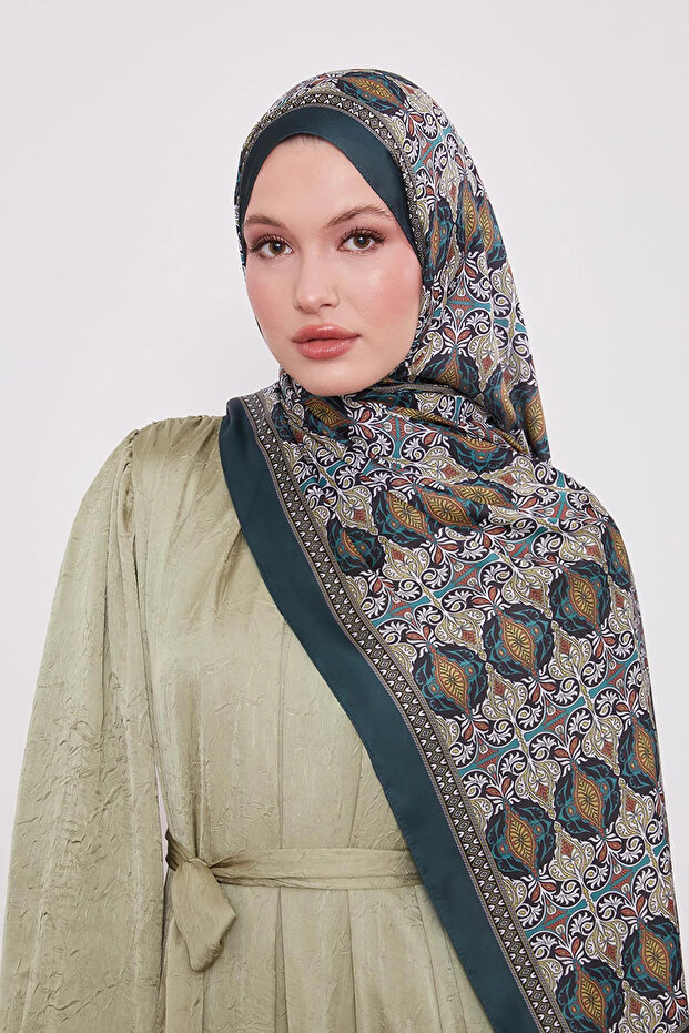 شال حرير هندي بنمط انعكاس - 2