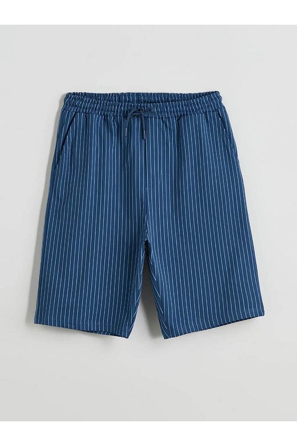 Lacivert Standart Kalıp Erkek Pijama Alt Şort - 5