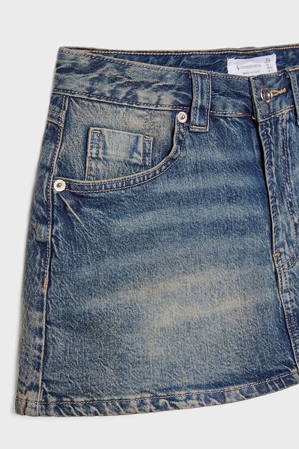 D62 Denim Şort Etek - 7