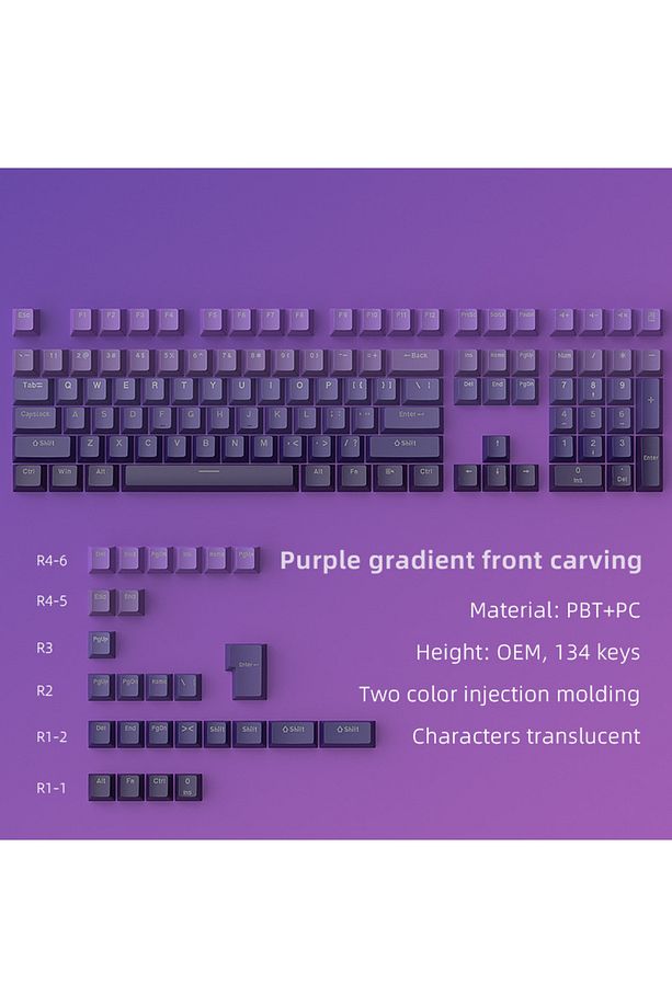 133 Keys PBT Keycaps Klavye Tuş Takımı - 1