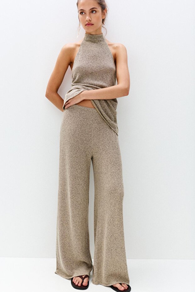 Düz triko pantolon - 1