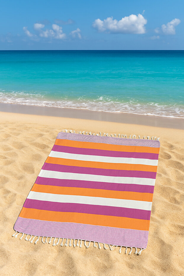 100% Natural Cotton Colorloop Peshtemal Bath Towel Turkish Towel Bathhouse Beach Towel