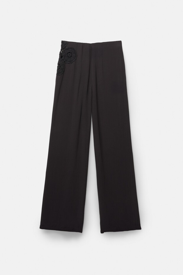 Rustik tığ işi nakışlı pantolon - 6