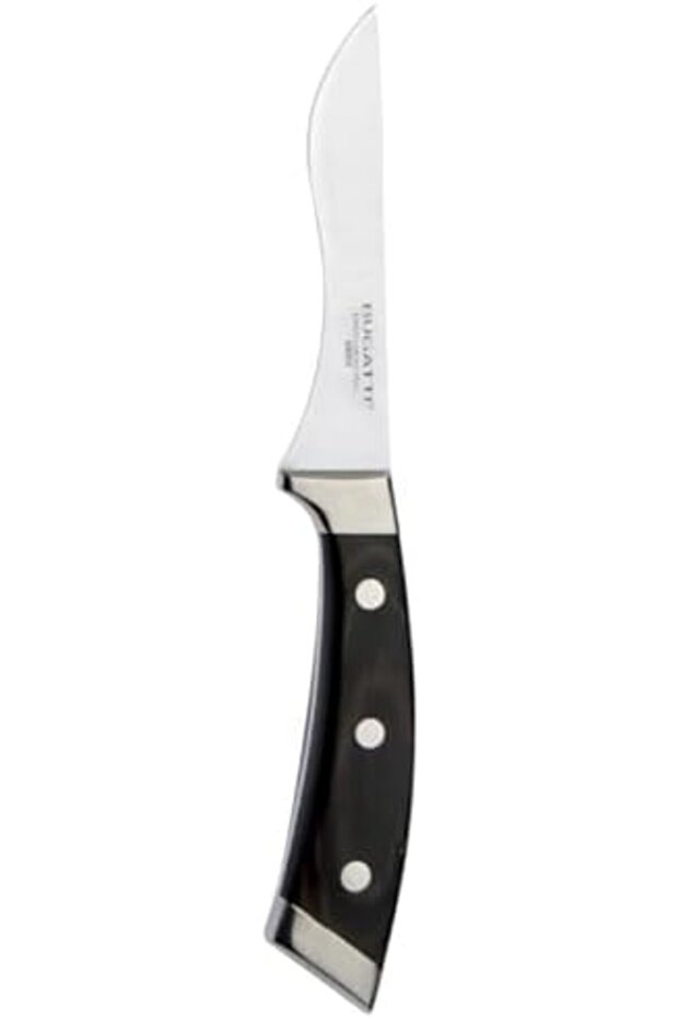 | Ergo Pakka Paring Knife, Kitchen Knife in Stainless Steel and Wood, for Precise Tasks, 90