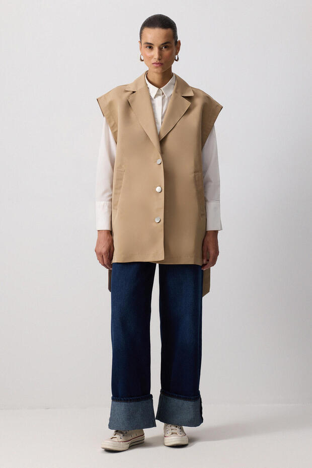 Oversize Vest with Slit Details