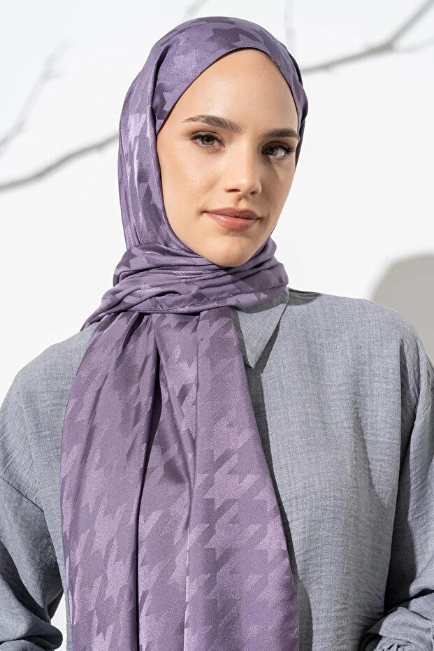 شال جاكار بنمط كبير على شكل مربعات - 4