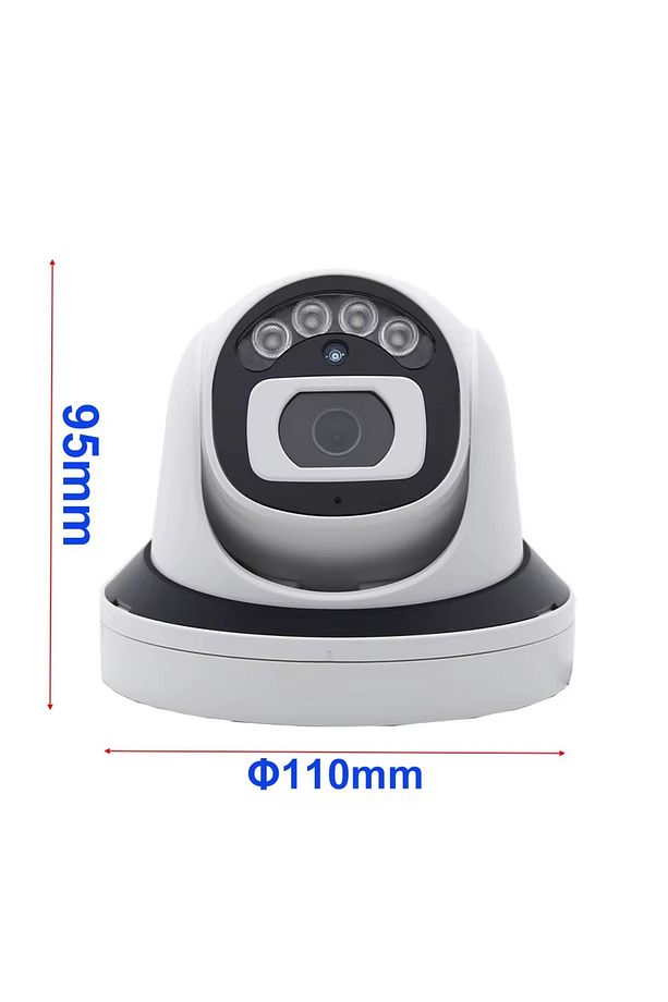 4Mp 4k Dome IP Kamera 2.8mm Geniş Açılı Gece Görüşlü Mikrofonlu Ses Kayıtlı Onvif Led Aydınlatmalı - 3