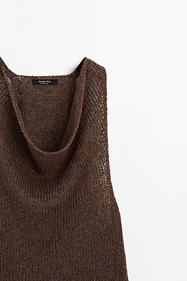Pamuklu triko halter yaka top - 6