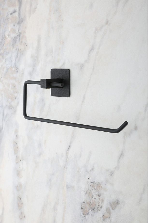 Kağıt Rulo Havluluk, Peçetelik, Yapışkanlı Tasarım, Banyo Askısı - Yapışkanlı Peçetelik/ Siyah - 2