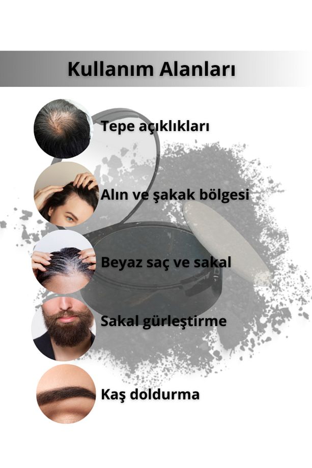 Suda Çıkmayan Saç Sakal Dolgunlaştırıcı Pudra Dip Boya 14 gr Sarı - 5